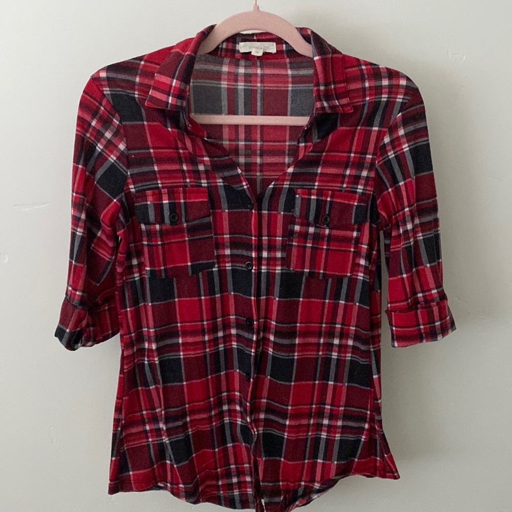 Red half-sleeve flannel